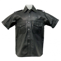 Short Sleeve Leather Shirt Short Sleeve Leather Shirt