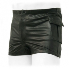 Black Leather Men's Hot Pants - Shorts Black Leather Men's Hot Pants - Shorts