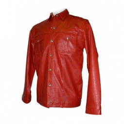 Soft Red Leather Full Sleeve Shirt Soft Red Leather Full Sleeve Shirt