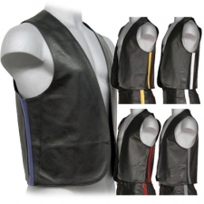 Leather Bar Vest With Side Stripes Leather Bar Vest With Side Stripes