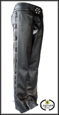 Side Lace Chaps In Black Leather Side Lace Chaps In Black Leather