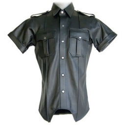Highway Patrol Shirt In Black Leather Highway Patrol Shirt In Black Leather