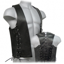 Leather Vest With Front And Back Laces Leather Vest With Front And Back Laces