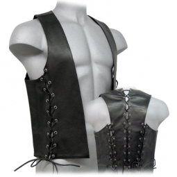 Leather Vest With Front And Back Laces Leather Vest With Front And Back Laces