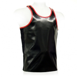 PVC Tank Top - Black With Red Trim PVC Tank Top - Black With Red Trim