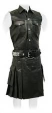 Black Leather Scottish Kilt Black Leather Scottish Kilt