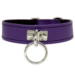 Collar In Purple Leather With Blk Lining Collar In Purple Leather With Blk Lining