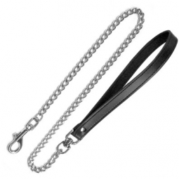 Black Leather And Chain Leash Black Leather And Chain Leash