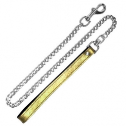 Gold Leather Loop Chain Leash Gold Leather Loop Chain Leash