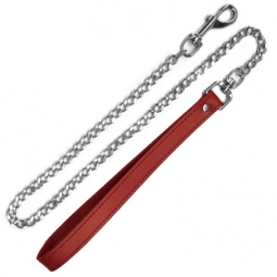 Red Leather And Chain Leash Red Leather And Chain Leash