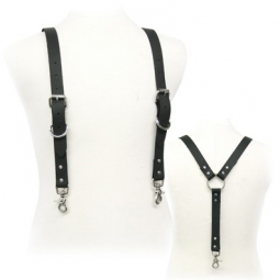 Black Leather Suspenders Black Leather Suspenders