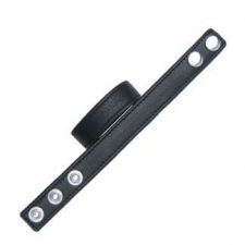 Black Leather Three Snap Cock Ring - Wide Black Leather Three Snap Cock Ring - Wide
