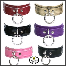 Leather Collar With Solid Metal O Ring Leather Collar With Solid Metal O Ring