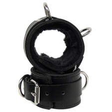 Black Leather Restraints With 2 D Rings Black Leather Restraints With 2 D Rings