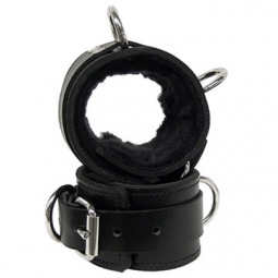 Black Leather Restraints With 2 D Rings Black Leather Restraints With 2 D Rings