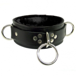 Bondage Collar Two D Rings And Fleece Lining Bondage Collar Two D Rings And Fleece Lining