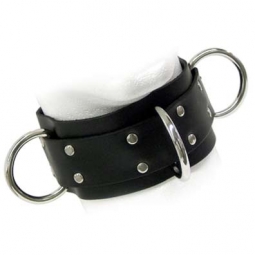 Black Leather Collar With D Rings Black Leather Collar With D Rings