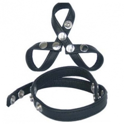 Figure 8 Cock Ring In Black Leather Figure 8 Cock Ring In Black Leather