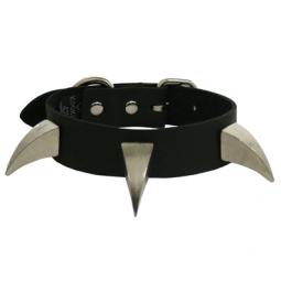 Leather Collar With Three Claw Spikes Leather Collar With Three Claw Spikes