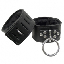 Black Leather Restraints With Hasp Lock Black Leather Restraints With Hasp Lock