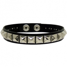 Black Leather Collar WIth Pyramid Studs Black Leather Collar WIth Pyramid Studs