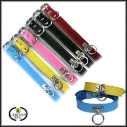 Leather Collar With Ring And Fleece Lining Leather Collar With Ring And Fleece Lining