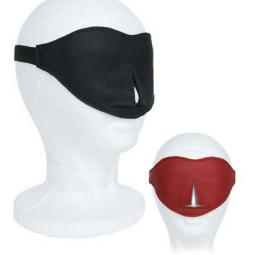 Bondage Blindfold In Leather - Red or Black Bondage Blindfold In Leather - Red or Black