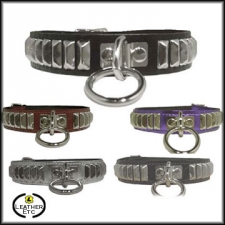 Leather Collar With Long Spot Studs Leather Collar With Long Spot Studs