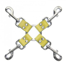 Four Way Hog Tie In Yellow Leather Four Way Hog Tie In Yellow Leather