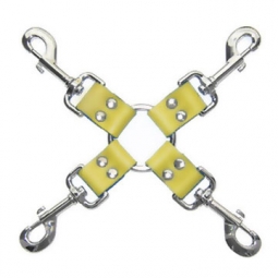 Four Way Hog Tie In Yellow Leather Four Way Hog Tie In Yellow Leather