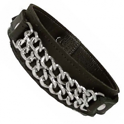 Leather Armband With Double Chains Leather Armband With Double Chains