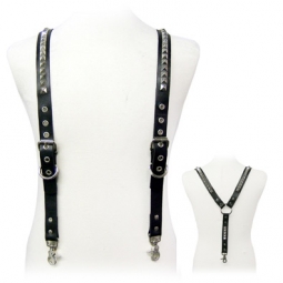 Leather Suspenders With Pyramid Studs Leather Suspenders With Pyramid Studs