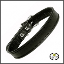 Plain Leather Collar In Black Plain Leather Collar In Black