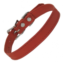Red Leather Plain Collar Red Leather Plain Collar