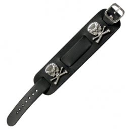 Wristband With Skull And Cross Bone Studs Wristband With Skull And Cross Bone Studs