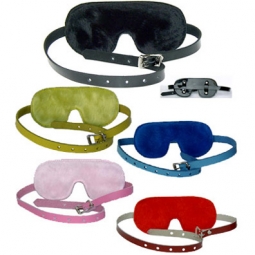 Leather Bondage Blindfolds - Colors Leather Bondage Blindfolds - Colors