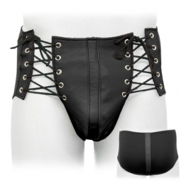 Thong Shorts With Laces And Lycra Back Thong Shorts With Laces And Lycra Back