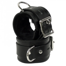 Leather Cuffs For Bondage - Fleece Lined Leather Cuffs For Bondage - Fleece Lined