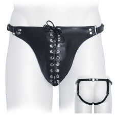 Leather Jock, Lace Front, Two Strap Back Leather Jock, Lace Front, Two Strap Back