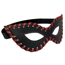 Black Leather Cat Mask With Red Laces Black Leather Cat Mask With Red Laces