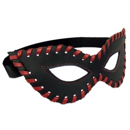 Black Leather Cat Mask With Red Laces Black Leather Cat Mask With Red Laces