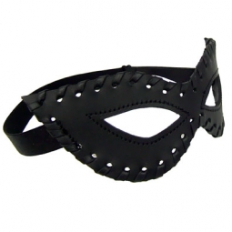 Black Leather Mask With Weaved Edges Black Leather Mask With Weaved Edges
