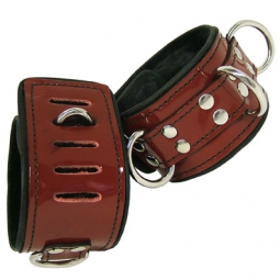 Shiny Red Leather Bondage Cuffs Shiny Red Leather Bondage Cuffs