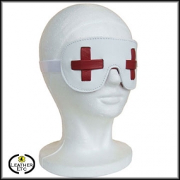White Leather Red Cross Blindfolds White Leather Red Cross Blindfolds