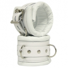 Padded Bondage Cuffs In White Leather Padded Bondage Cuffs In White Leather