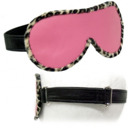 Pink Leather Blindfold With Piping Pink Leather Blindfold With Piping