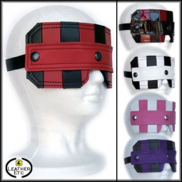 Mask | Bondage Blindfold In Colorful Leather Mask | Bondage Blindfold In Colorful Leather