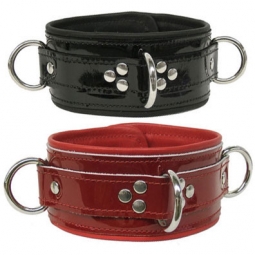 Bondage Collar In Shiny Leather Bondage Collar In Shiny Leather