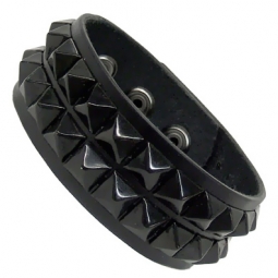 Black Armband With Black Pyramid Studs Black Armband With Black Pyramid Studs