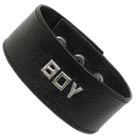 Black Leather BOY ID Armband Black Leather BOY ID Armband
